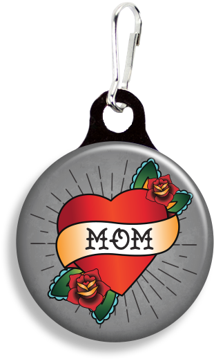 Tattoo Mom Heart Gray - Zoogee Pzp3 - Zipper Pulls ($2.00 @ 100 Min) (363x551), Png Download