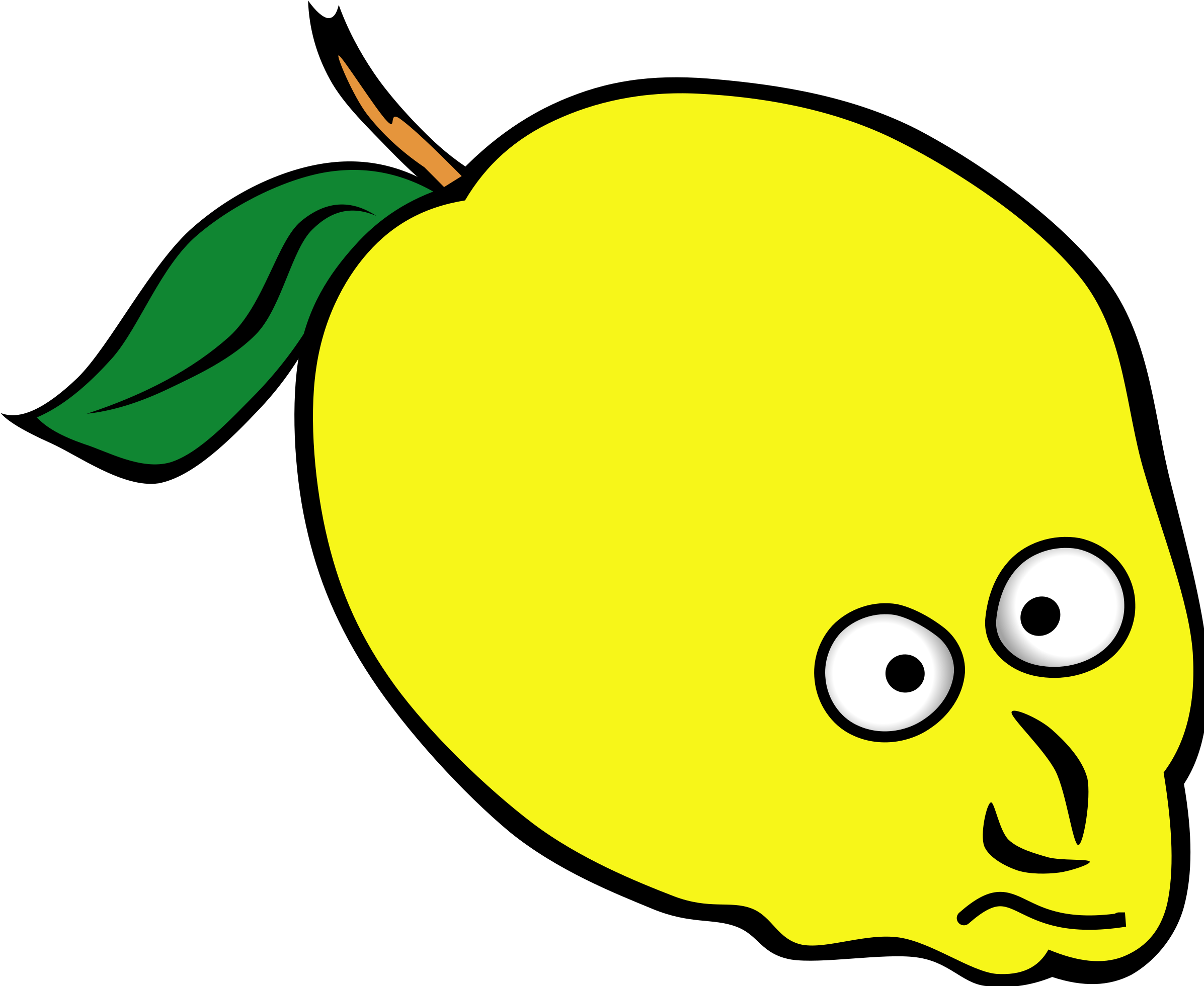 Cartoon Sour Face - Lemon Clip Art (2392x1962), Png Download