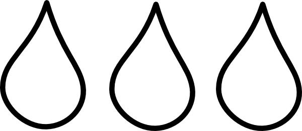 Droplet Clipart - Water Drops Clipart Black And White (600x262), Png Download