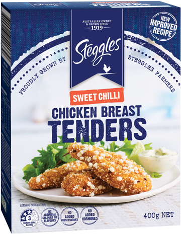 Chicken Breast Tenders Sweet Chilli - Steggles Tempura Chicken Breast Nuggets 400g (500x500), Png Download