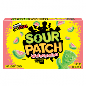 Sour Patch Watermelon Theatre Box 99g - Sour Patch Sour Patch Candy Watermelon Sour Then Sweet (300x400), Png Download