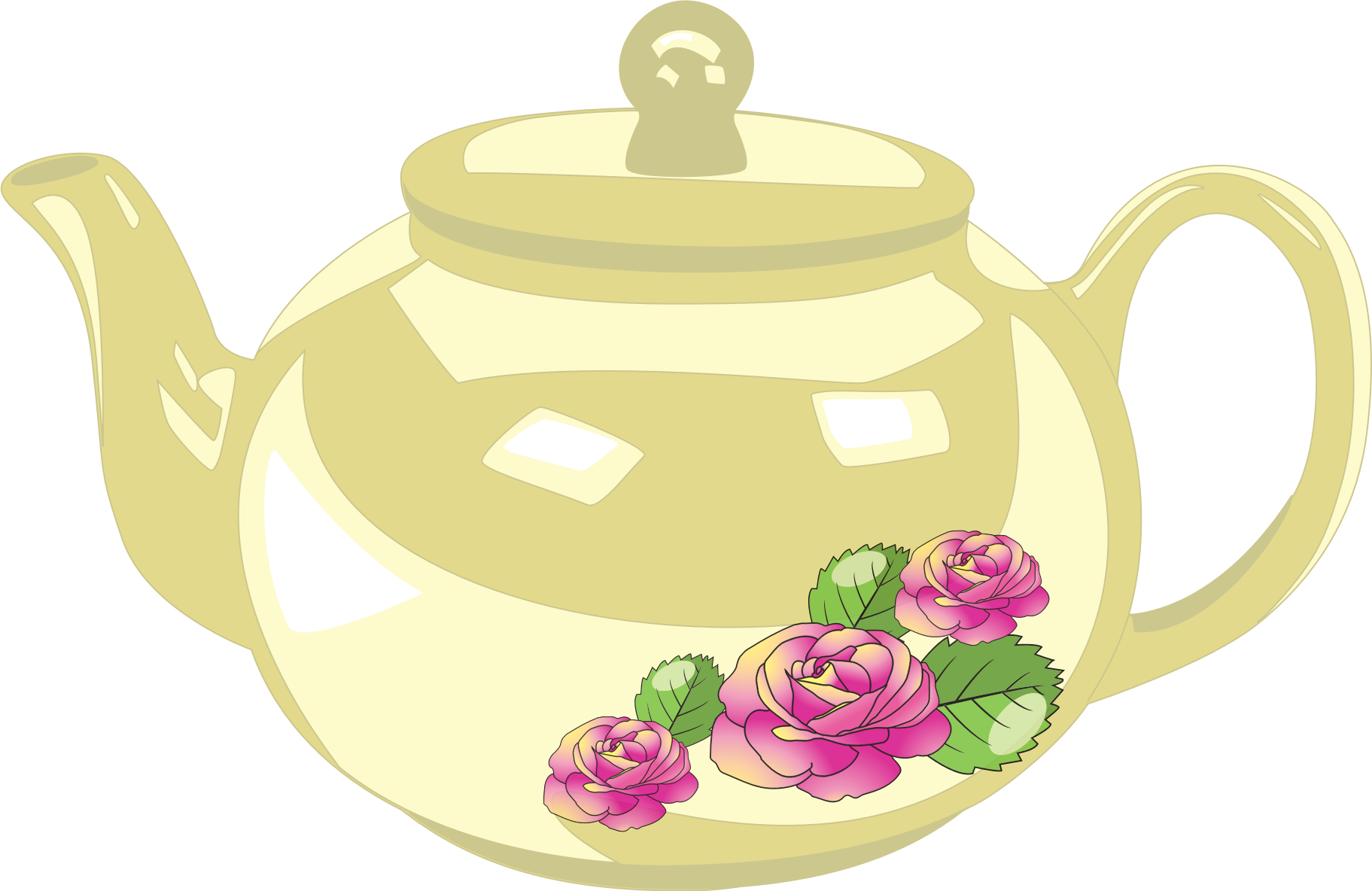 Gold Clipart Teapot - Teapot Clip Art (608x395), Png Download