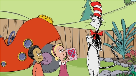 Posted By Pbs Publicity On Jan 25, 2011 At - Cat In The Hat Valentine's Day (640x360), Png Download