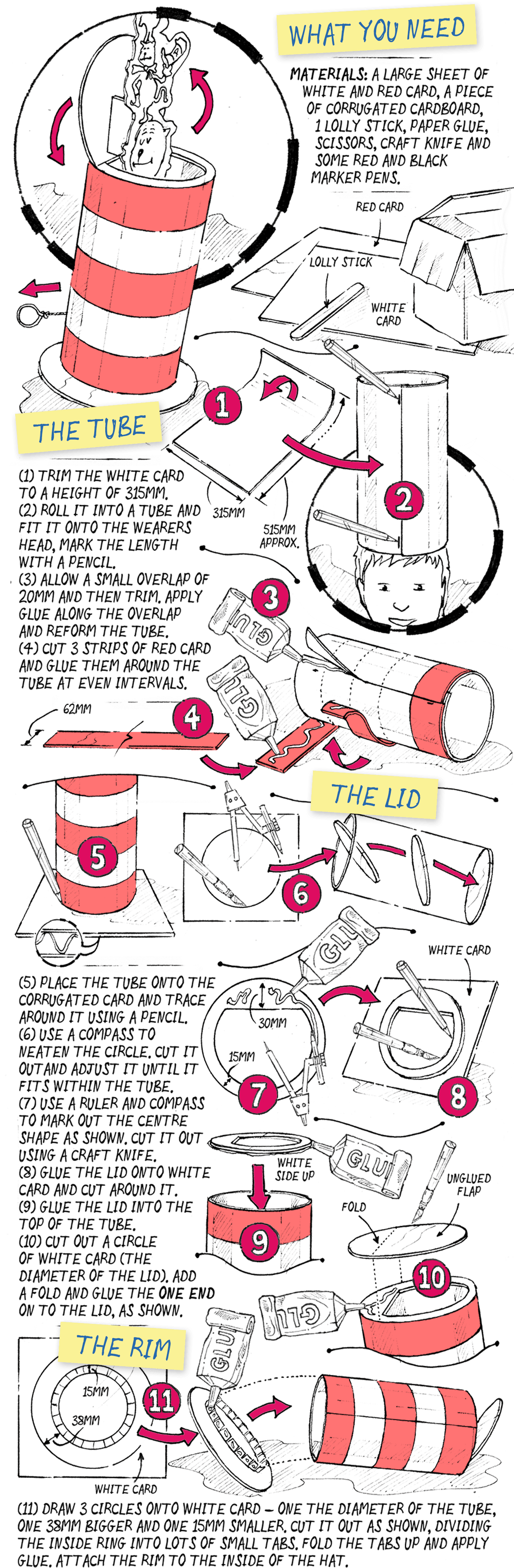 Cat In The Hat Costume - Dr. Seuss (1260x3855), Png Download