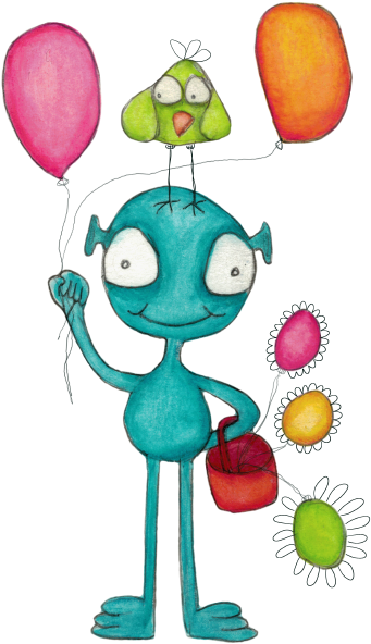 ^ ^ Oiseau Ballons - Portable Network Graphics (367x634), Png Download