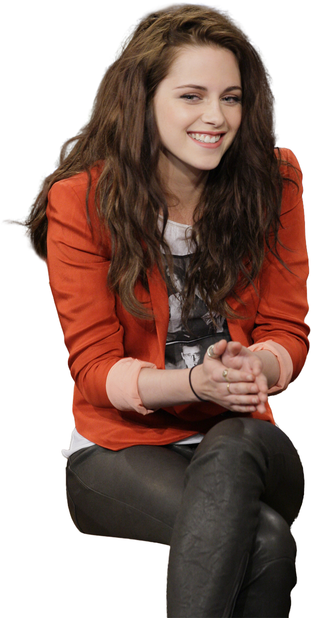Kristen Stewart - Kristen Stewart In Red Jacket (691x1272), Png Download