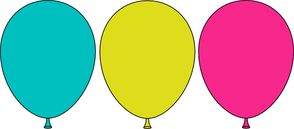 Small Clipart Ballon - Printable Balloons (600x264), Png Download