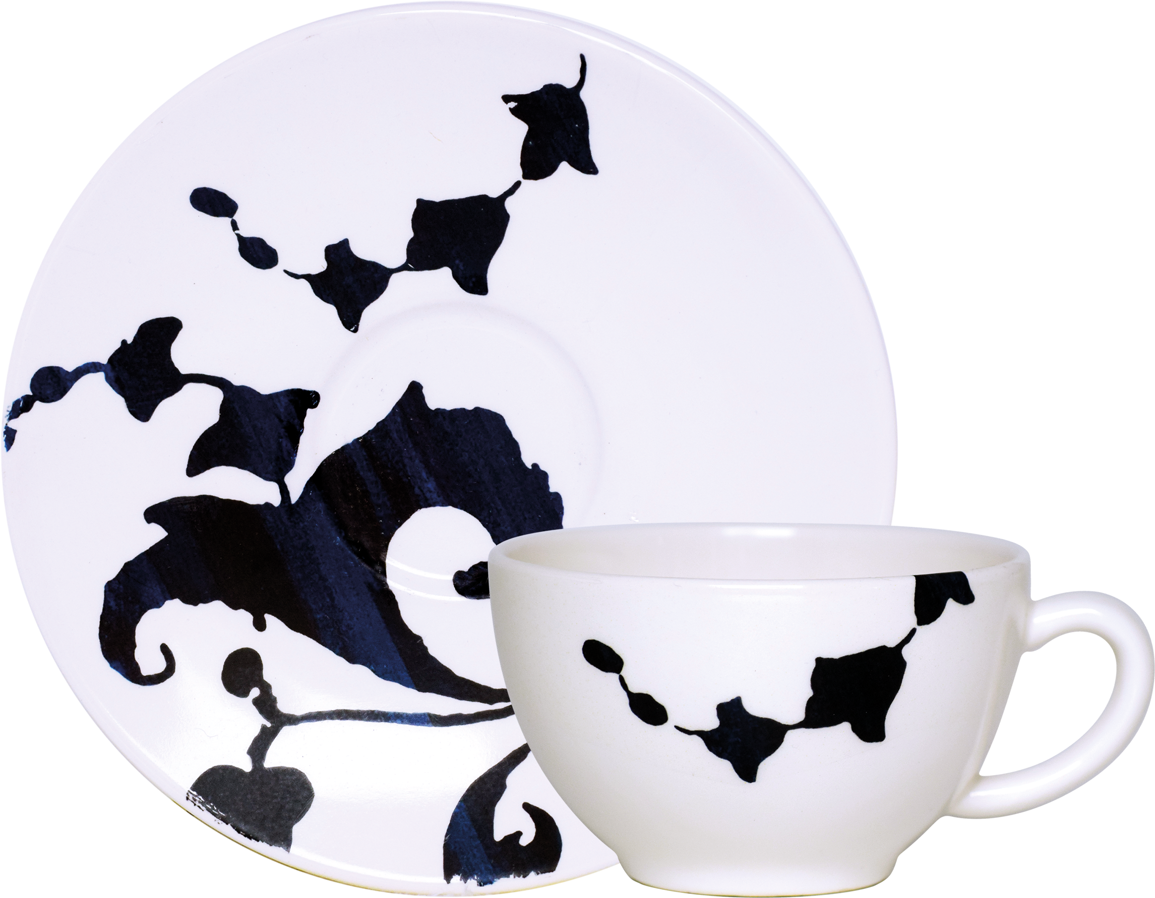 Tea Cup & Saucer - Gien Indigo Arabesque Canape Plate (2291x1782), Png Download
