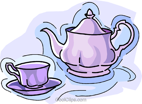 Teapot With Teacup Royalty Free Vector Clip Art Illustration - Tea Cup And Saucer Clipart (480x353), Png Download