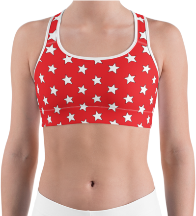 Red & White Stars Sports - Sports Bra (440x440), Png Download
