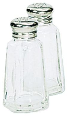 Adcraft Mushroom Top Salt Pepper Shakers Glass Stainless (488x439), Png Download