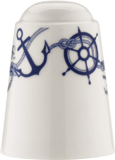 Navy Banquet Salt Shaker 7 Cm - Porcelain (600x600), Png Download