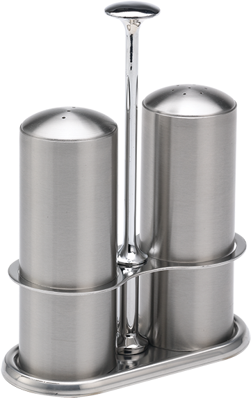 Salt And Pepper Shakers W/ Caddy - Service Ideas Shaker Caddy Salt & Pepper Set Stospshv2 (600x600), Png Download