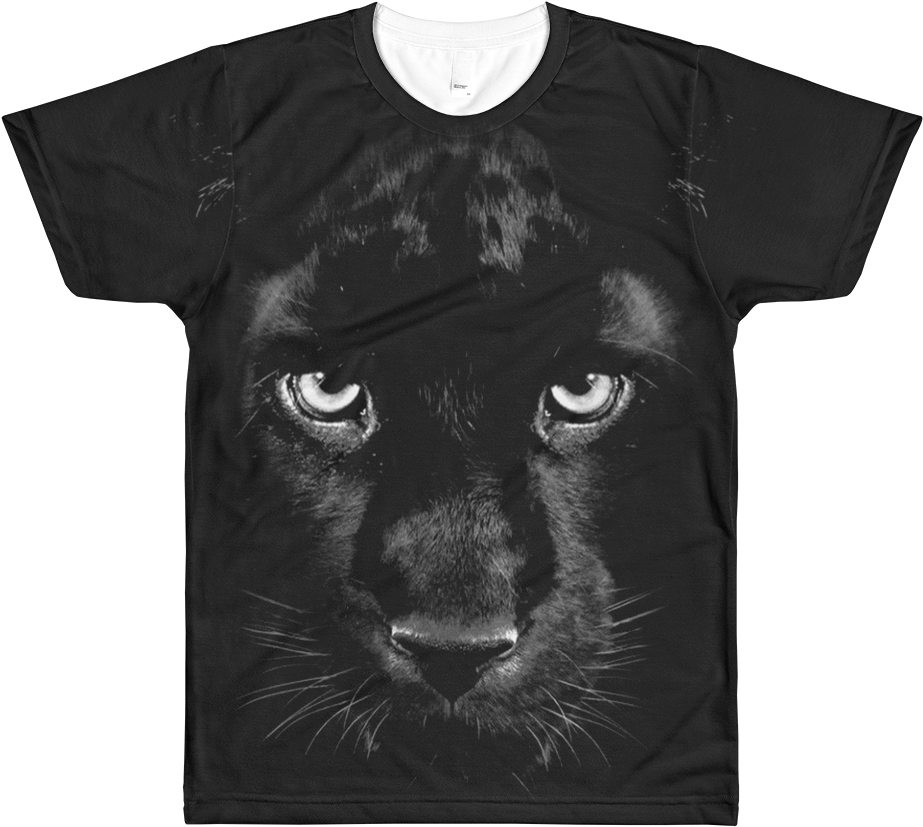 Men's Panther Face Tee - Half Blue Half Red T Shirt (1000x1000), Png Download