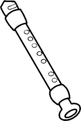 Flute Coloring Page (600x470), Png Download