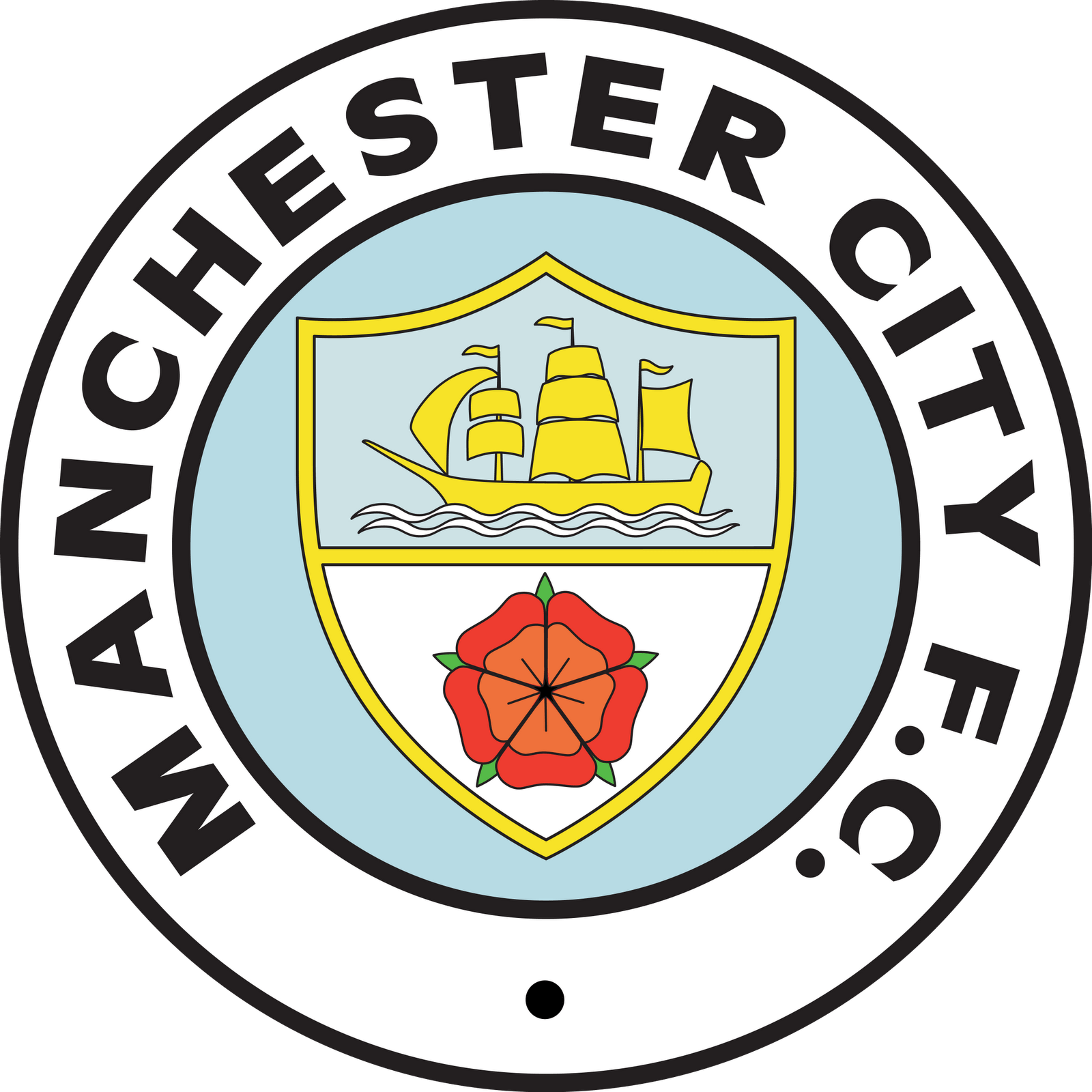 Image Result For Manchester United Logo - Man City Old Logo Png (1600x1600), Png Download