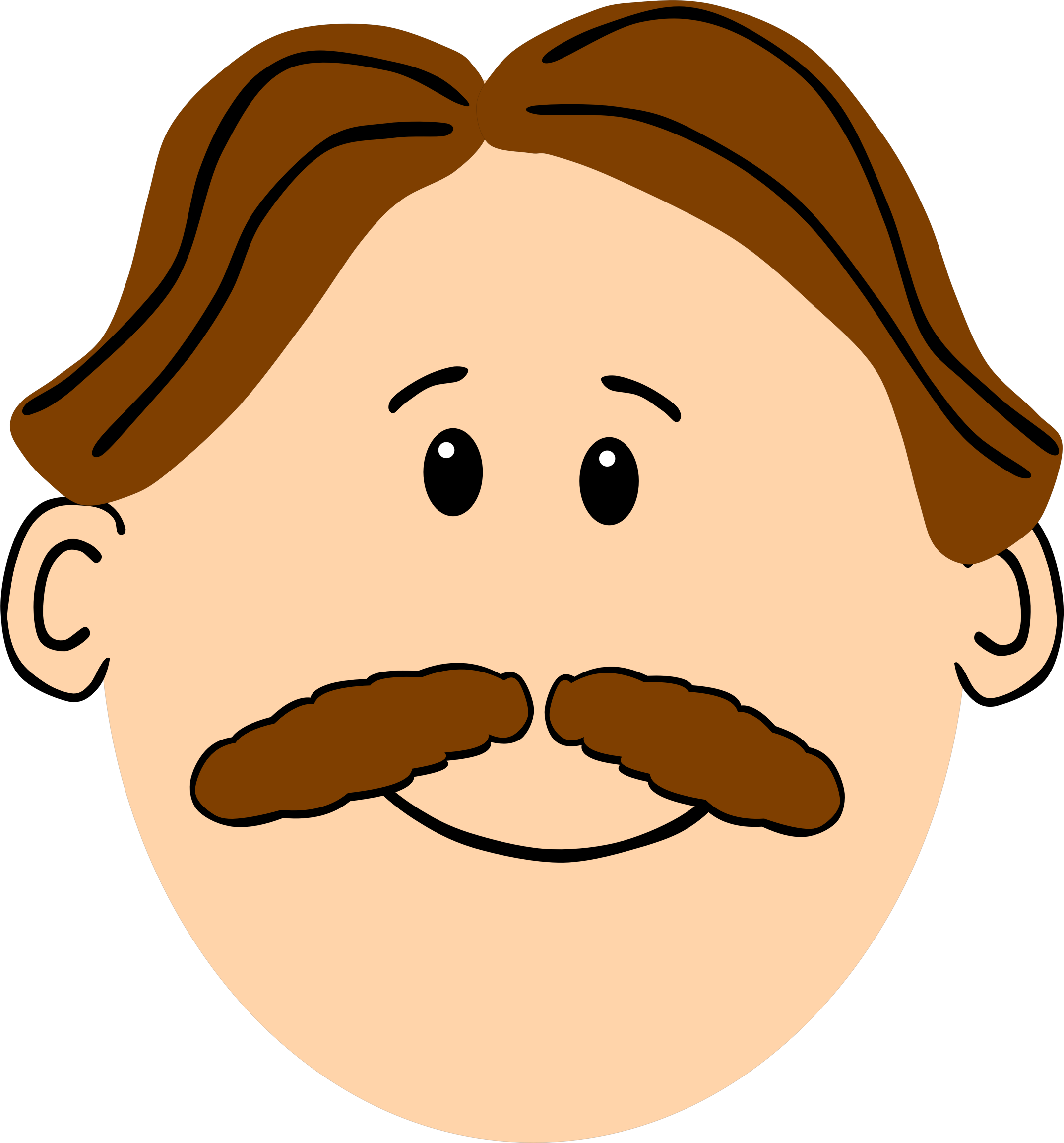 This Free Icons Png Design Of Man With Brown Hair And (2145x2303), Png Download
