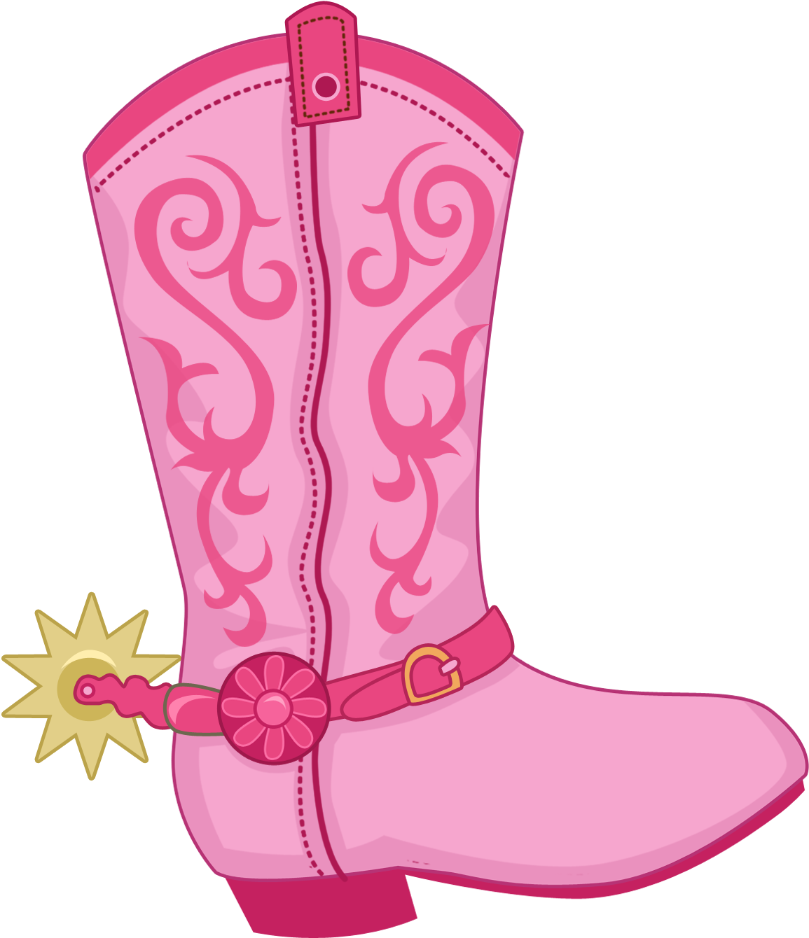 Boot Hat N Clip - Pink Cowboy Boot Clipart (1500x1500), Png Download