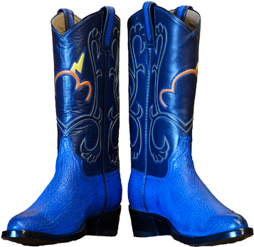 Blue Thunderstorm Lightning Boots - Blue Cowboy Boots Png (362x362), Png Download