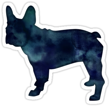 French Bulldog Dog Black Watercolor Silhouette By Tripoddogdesign - Silouhette Bouledogue Francais Yoga (375x360), Png Download