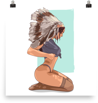 Printed Watercolour Hot Girl Poster Of A Sexy Woman - Angel (600x600), Png Download