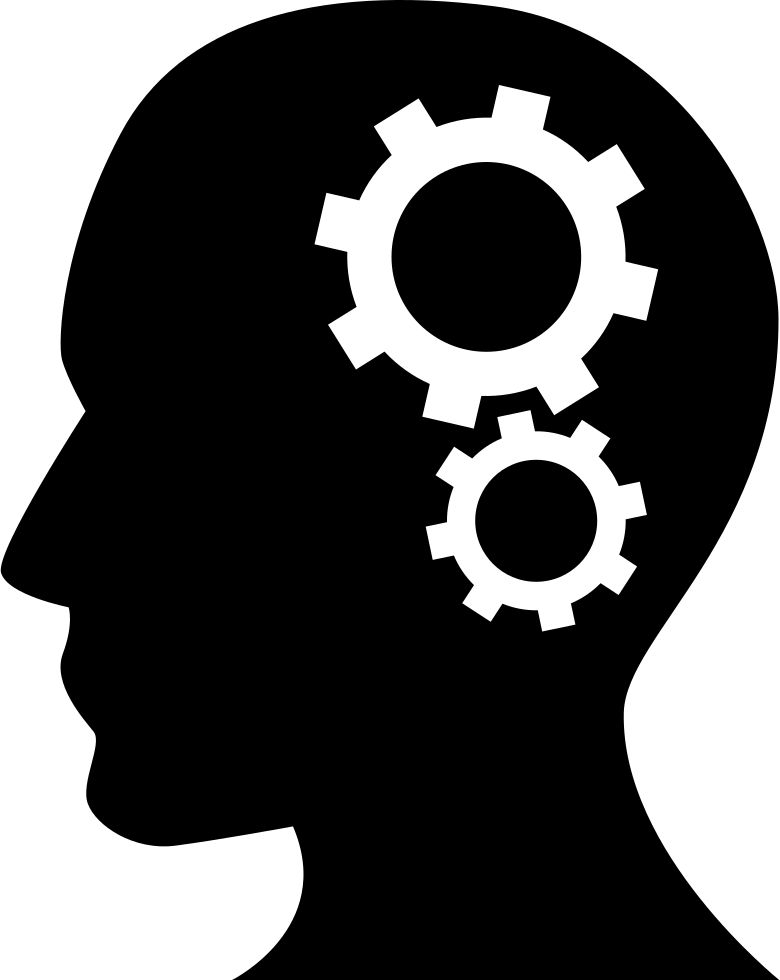 Human Head Silhouette With Cogwheels Comments - Cabeza Con Engranajes Png (780x980), Png Download