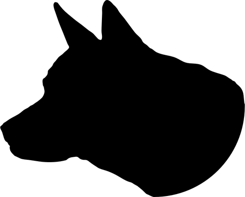 Dog Head Silhouette - Dog Head Silhouette Png (500x402), Png Download