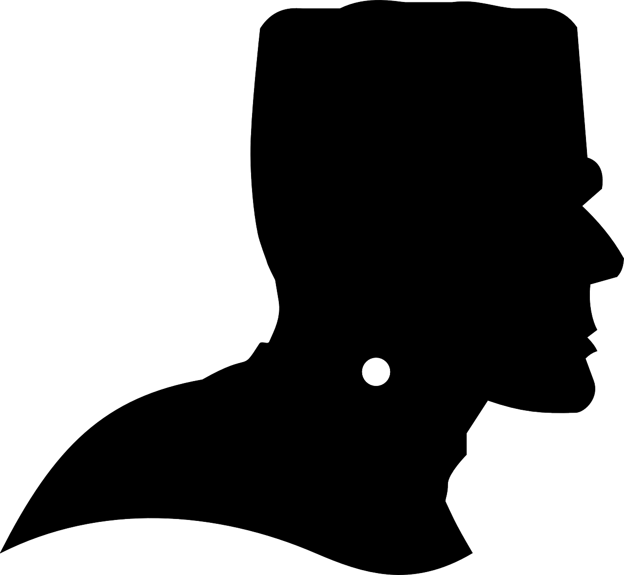 Frankenstein Monster Silhouette Profile Dingbat - Frankenstein's Monster Silhouette (800x738), Png Download