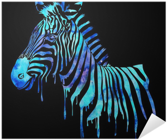 Watercolor Zebra Head - Kauf-unique Kunstdruck Equida - 80x80 Cm (400x400), Png Download