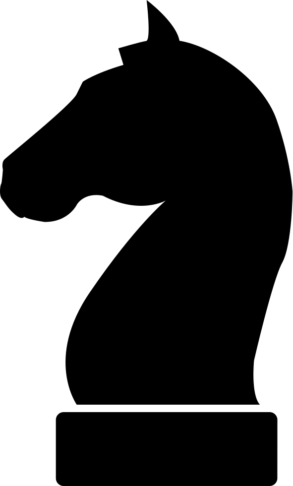 Horse Black Head Silhouette Of A Chess Piece Comments - Chess Piece Icon Png (591x980), Png Download