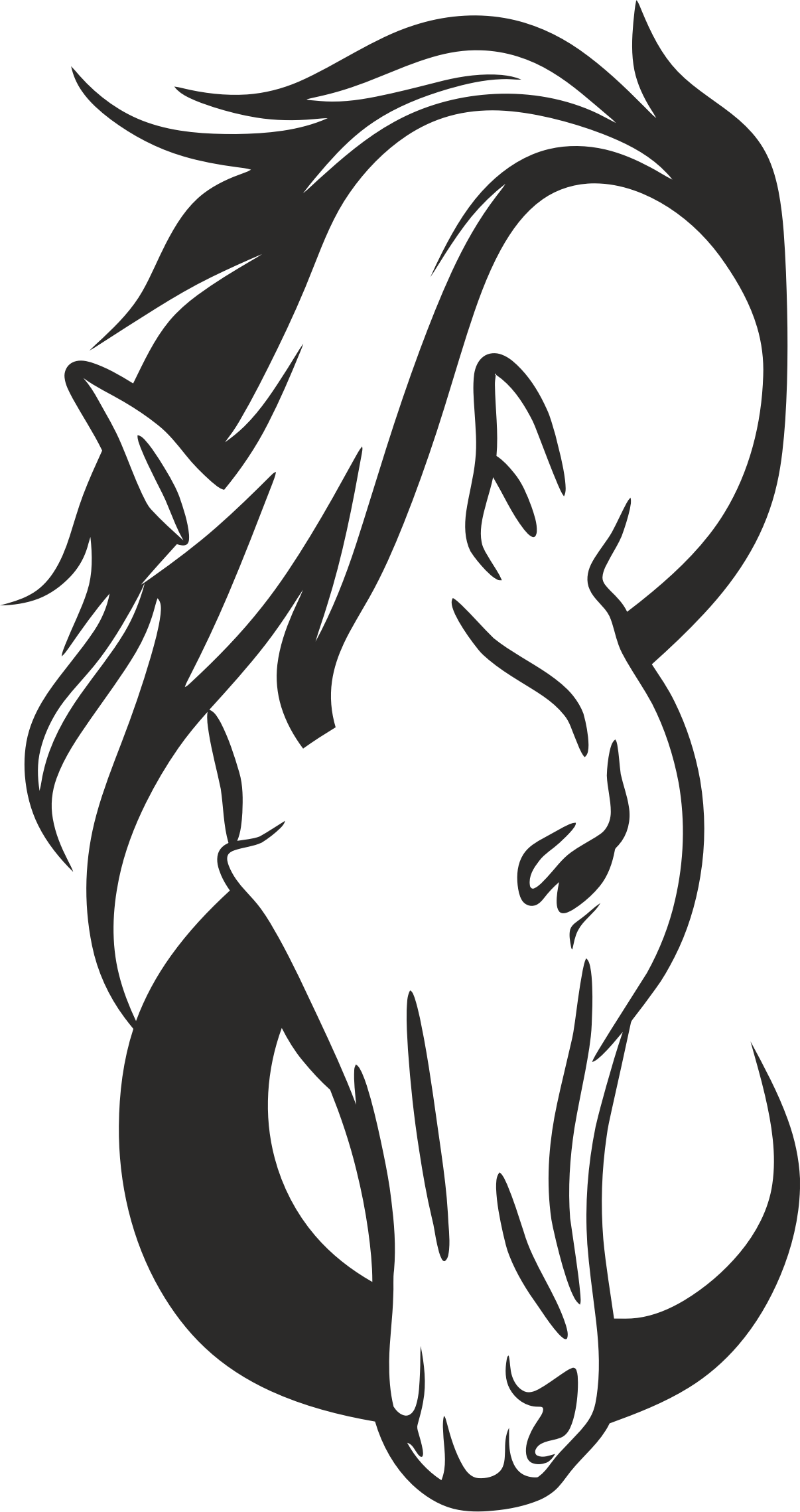 This Free Icons Png Design Of Horse Head Silhouette (1206x2278), Png Download