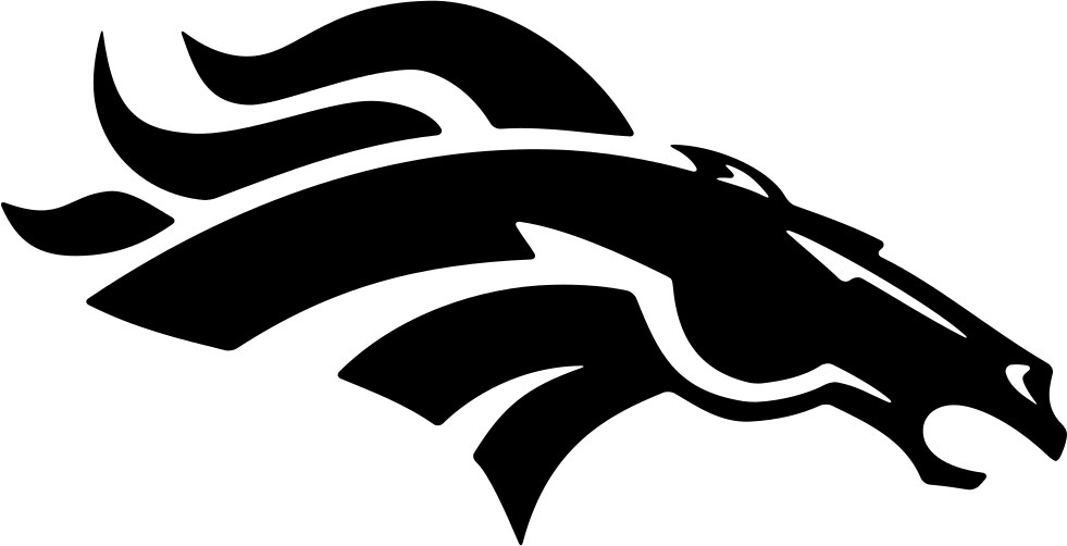 Racing Horse Head Silhouette - Broncos Decal (981x502), Png Download