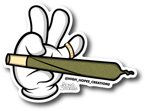 Raw Joint Hand Weed Sticker - Weed Stickers (600x600), Png Download