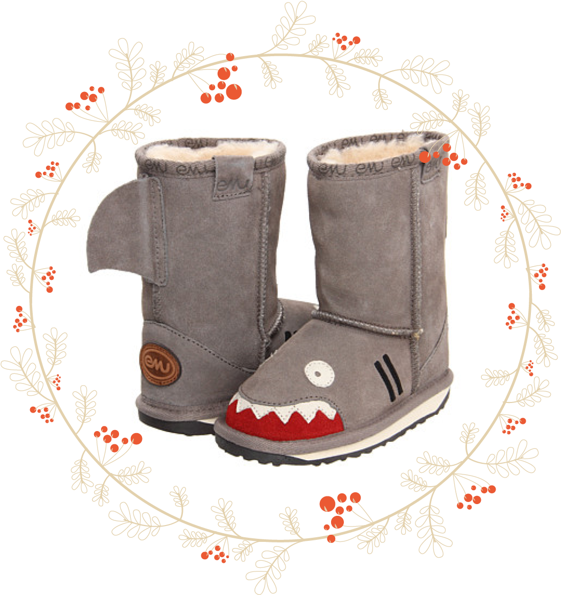 Keep Your Little Ones Feet Warm In Style Emu Boots - Emu Australia Little Creatures-shark Snow Boot Toddler/little (1247x1331), Png Download