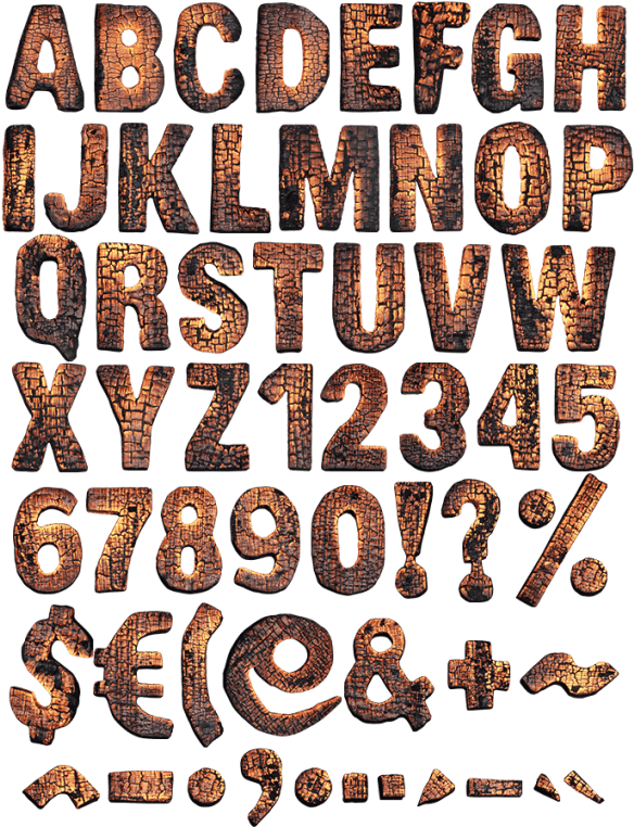 Burned Wood Font - Burned Wood Font Ttf (595x779), Png Download