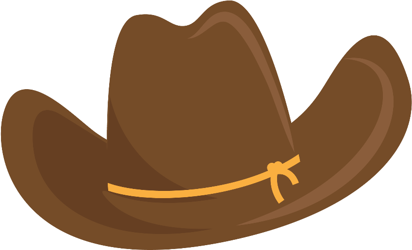 Cowgirl Clipart Brown Cowboy Boot - Sombrero De Vaquero Dibujo (900x599), Png Download