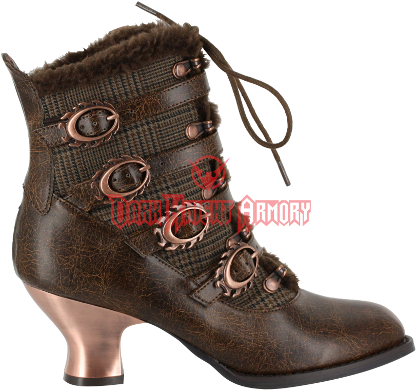 Download Zoom Victorian Ankle Bootie Bronze Chunky Heel Black Brown