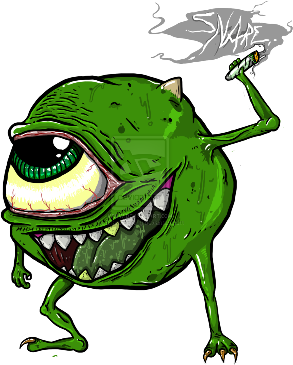 Weed Transparent Background Download - Mike Wazowski Weed (1024x1289), Png Download