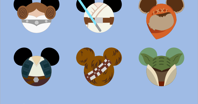 Luke Skywalker Clipart Han Solo Chewbacca - Star Wars Mickey Head (812x426), Png Download