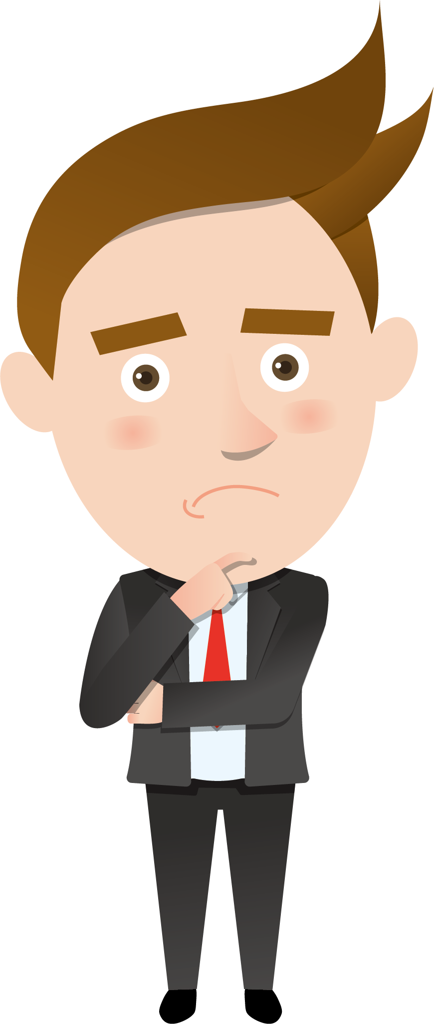 Person Clip Art - Cartoon Person Thinking Png (870x2052), Png Download