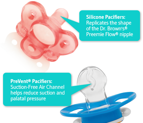 Two Great Pacifiers, One Solid Commitment To Comfort - Dr Brown's Silicone Pacifiers - 2 Count (blue) (478x428), Png Download