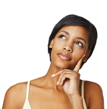 Woman Thinking Transparent Background (429x439), Png Download