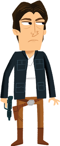 Pin Han Solo Clip Art - Cartoon (500x500), Png Download