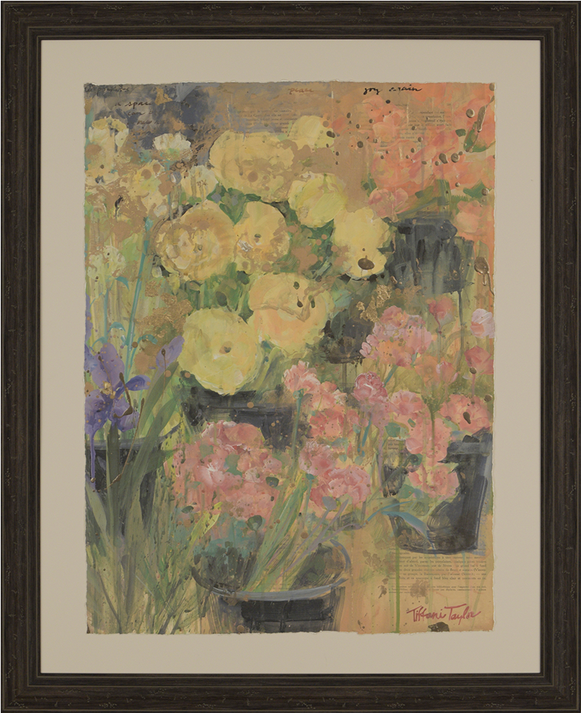 Spring Flower Pots - Spring Flower Pots Framed Art, 42"x52", Posters, Prints, (1000x1000), Png Download