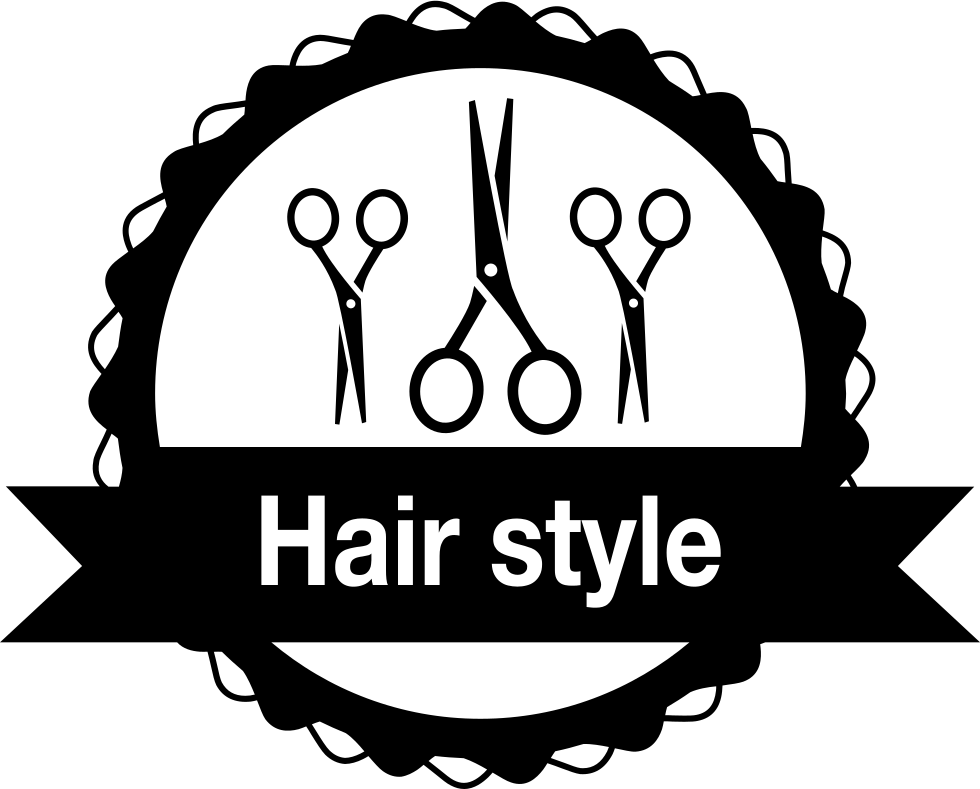 Hair Salon Badge With Scissors Comments - Hair Logo Vector Png (980x789), Png Download