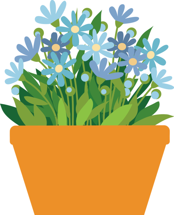 Daisy Clipart Potted Flower - Flower Pot Clipart Png (600x740), Png Download