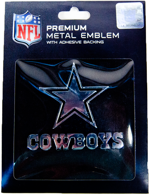 Nfl Chrome Metal Cowboys Decal - Nfl (800x800), Png Download