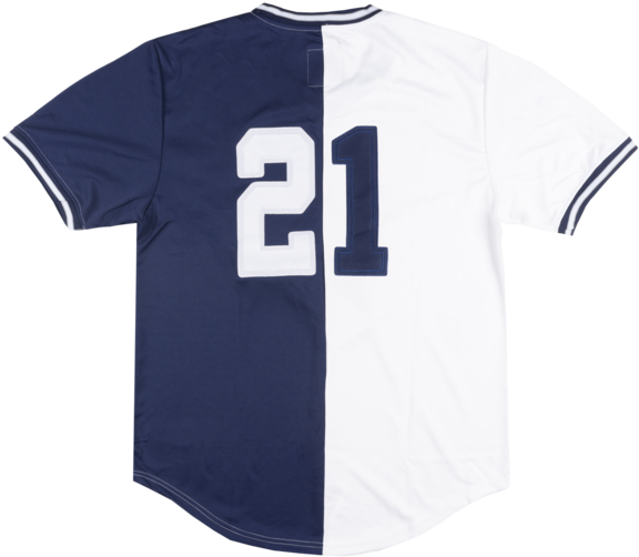 Maximilian Skull Cowboy Split Baseball Jersey Navy - Sports Jersey (600x520), Png Download