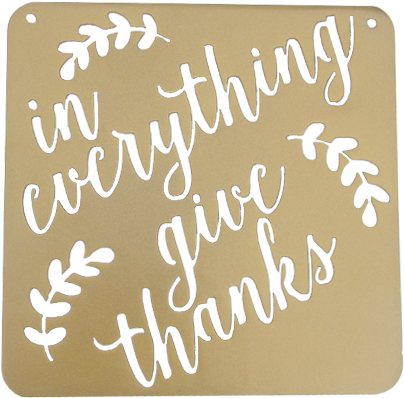 In Everything Give Thanks Fall Sign - Calligraphy (410x400), Png Download