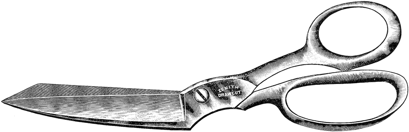 Vintage Hair Scissors Clipart - Scissors Png Vintage (1600x716), Png Download